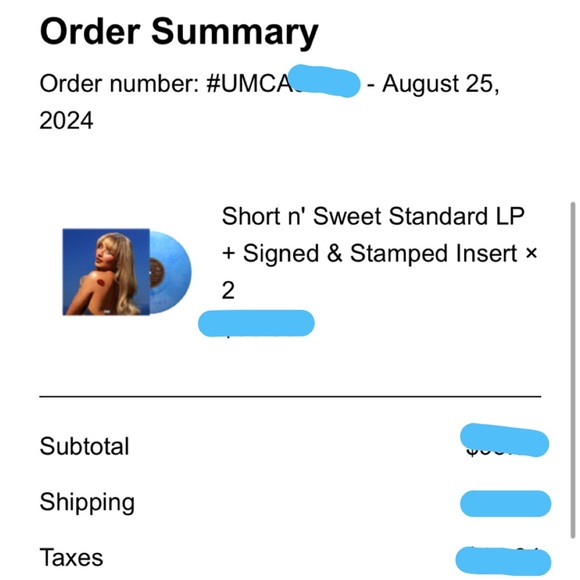 Sealed Signed Sabrina Carpenter Short n sweet vinyl record insert! - Picture 4 of 4